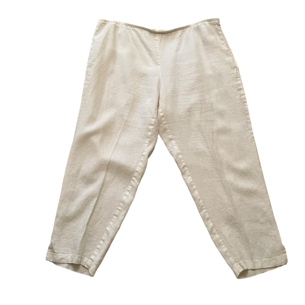 Eileen Fisher White Straight leg Linen Pants XL